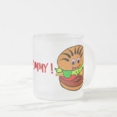 おいしいハンバーガー フロストグラスマグカップ (正面右)