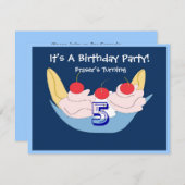 おいしいバナナスプリットの誕生日のパーティの招待状 招待状 (正面/裏面)