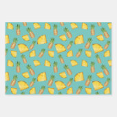 おいしいパイナップルギフト紙デザイン ラッピングペーパーシート (正面2)