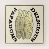 おいしいパパドムインディアン持ち帰りフードフラットパン ジグソーパズル (横)