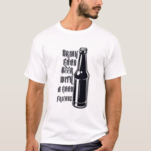 おいしいビールを飲む Tシャツ (正面)