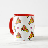 おいしいピザスライスのパターン マグカップ (正面左)