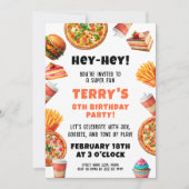 おいしいピザパーティー誕生日 招待状 (正面)