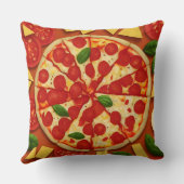 おいしいピザビーガントマトチーズ明るい クッション (裏面)