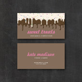 おいしいピンクのカップケーキアイスクリームドリップビジネス 名刺