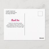 おいしいピンクのカップケーキベリーの上にありがとう ポストカード (裏面)