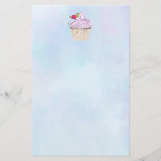 おいしいピンクのカップケーキベリーの上 便箋 (正面)