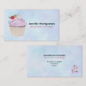 おいしいピンクのカップケーキベリーの上 名刺 (正面/裏面)