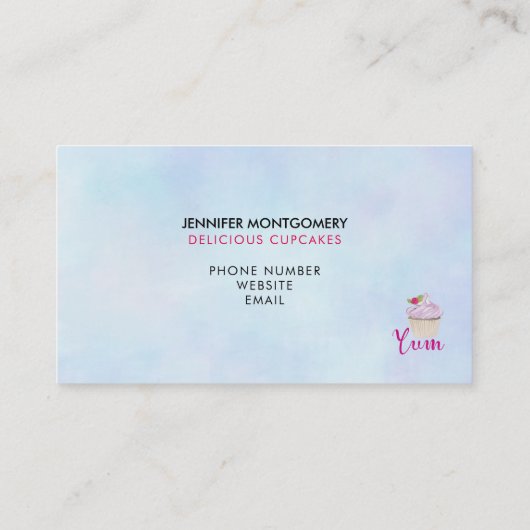 おいしいピンクのカップケーキベリーの上 名刺 (裏面)