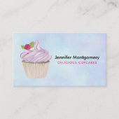 おいしいピンクのカップケーキベリーの上 名刺 (正面)