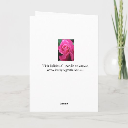 おいしいピンクのハッピーバースデーの挨拶状 カード (裏面)