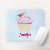 おいしいピンクカップケーキベリーオントップカスタム マウスパッド (マウス)