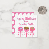 おいしいピンクケーキポップパーソナライズされたギフトカード ノートカード (正面/裏面インサイチュ)