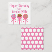 おいしいピンクケーキポップパーソナライズされたギフトカード ノートカード (正面/裏面)