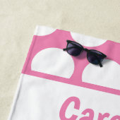 おいしいピンクケーキポップパーソナライズされたビーチタオル ビーチタオル (インサイチュ)