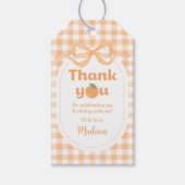 おいしいピーチの女の子 1歳の誕生日 ギフトタグ (正面)