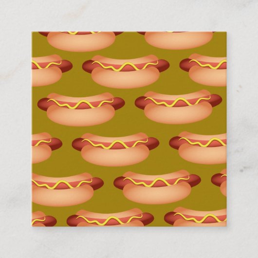 おいしいファストフードホットドッグテンプレート スクエア名刺 (正面)