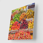 おいしいフルーツスタンド盛り合わせ スクエア壁時計 (傾斜)