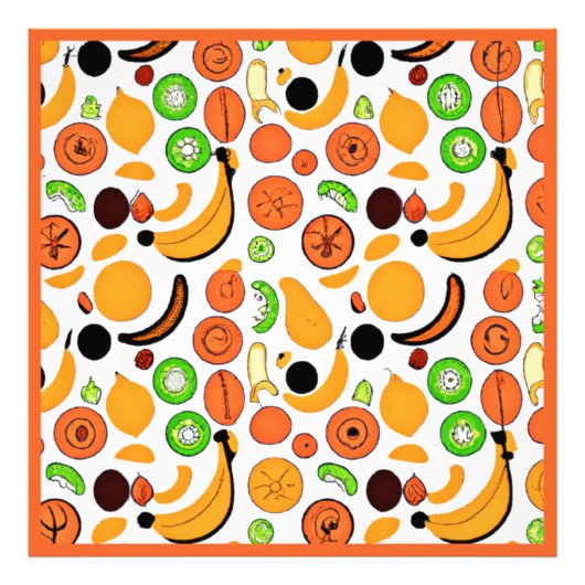 おいしいフルーツ柄のデザイン フォトプリント            (正面)