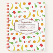 おいしいフルーツ柄 | レシピ | 名前をカスタムする ノートブック (正面)