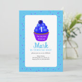 おいしいブルーベリーカップケーキ招待状 招待状 (スタンド正面)