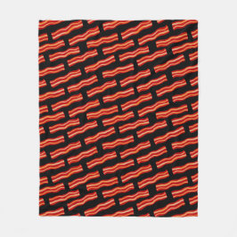 おいしいベーコンストリップパターン フリースブランケット