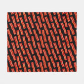 おいしいベーコンストリップパターン フリースブランケット (正面(横))