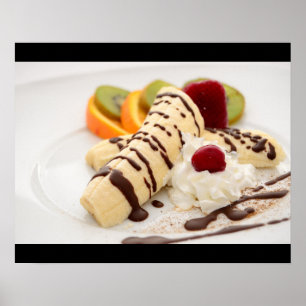 おいしいホイップクリームとバナナデザート ポスター