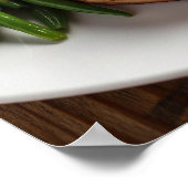 おいしいポークチョップディナーデザイン ポスター (角)