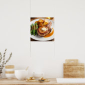 おいしいポークチョップディナーデザイン ポスター (キッチン)