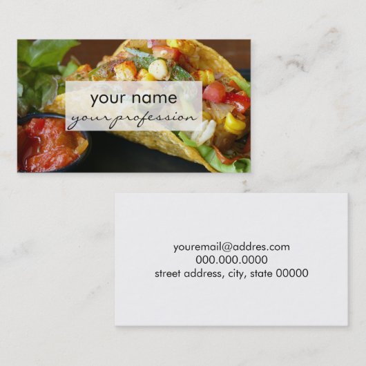 おいしいメキシコタコスの写真 名刺 (正面/裏面)