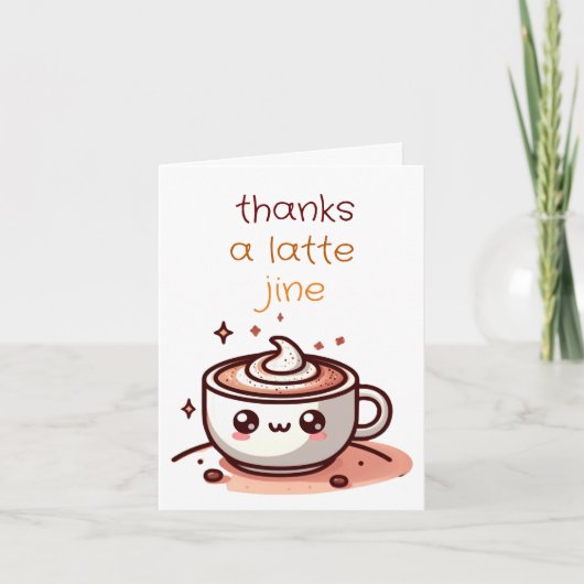 おいしいラテコーヒーサンキューカード サンキューカード (正面)