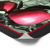 おいしいリンゴの木の部分色抽象芸術 ポスター (角)