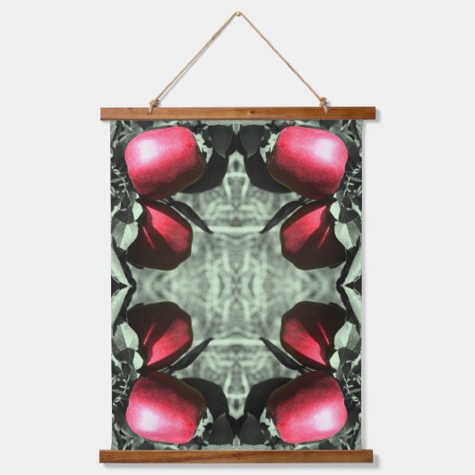 おいしいリンゴの木の部分色抽象芸術 吊り下げ型タペストリー (正面)