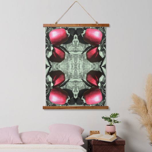 おいしいリンゴの木の部分色抽象芸術 吊り下げ型タペストリー (寝室)