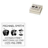 おいしいリンゴ果実リンゴのコア先生アドレス ラバースタンプ (押印)