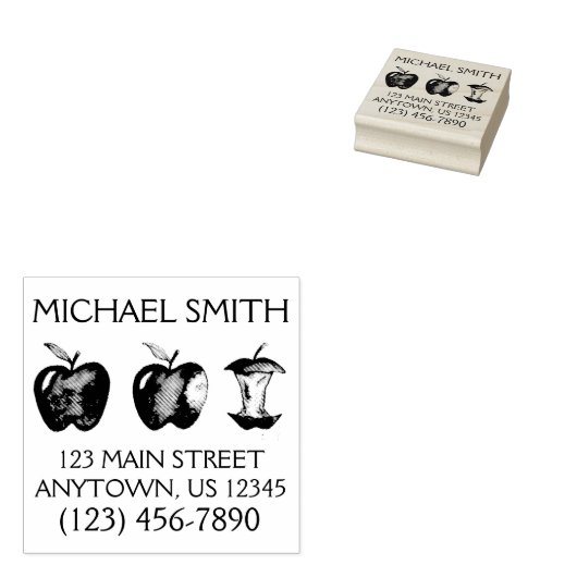 おいしいリンゴ果実リンゴのコア先生アドレス ラバースタンプ (押印)