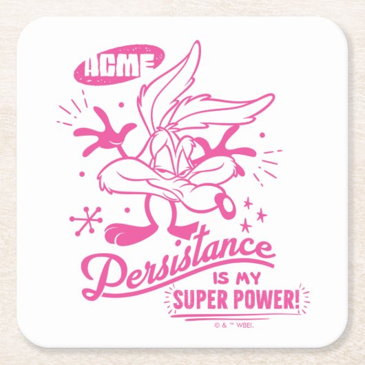 おいしいレトロウィルE.コヨーテ™ スクエアペーパーコースター (正面)