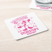 おいしいレトロシルベスター™ スクエアペーパーコースター (アングル)