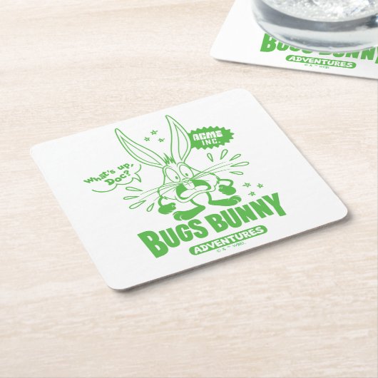 おいしいレトロバグズバニー™ スクエアペーパーコースター (アングル)