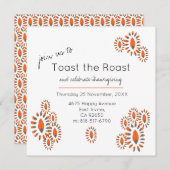 おいしいローストを祝う モダンな感謝祭のディナーパーティー 招待状 (正面/裏面)
