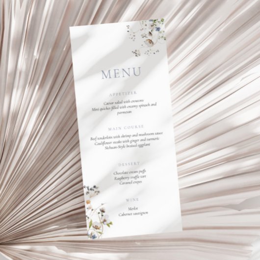 おいしいワイルドフラワーほこりっぽいブルーメニュー メニュー