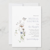 おいしいワイルドフラワーダスティブルーブライダルシャワー 招待状 (正面)