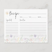 おいしいワイルドフラワーブライダルシャワーレシピカード 招待状 (正面)