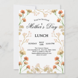 おいしいワイルドフラワーホワイトマザーズデイランチ 招待状