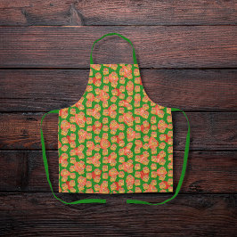 おいしいワッフルとフルーツグリーン エプロン