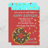 おいしい一口のドーナツ 招待状 (正面/裏面)