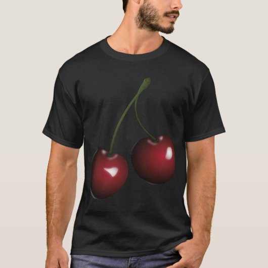 おいしい一対のさくらんぼフルーツスナック Tシャツ (正面)