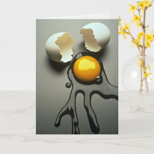 おいしい割れ卵 カード (黄色い花)