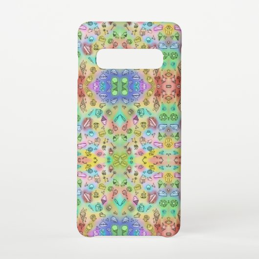 おいしい夏のデザートのパターン SAMSUNG GALAXYケース (裏面)
